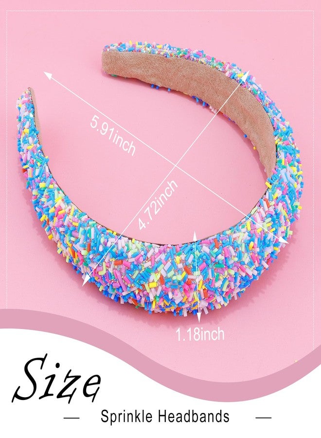 Vovii Sprinkle Candy Headbands for Women, Colorful Glitter Padded Headbands for Women, Fun Donut Sprinkle Head Bands for Women's Hair Non Slip, Cute Candy Accessories (Green, Hot Pink, Blue) - Image 2